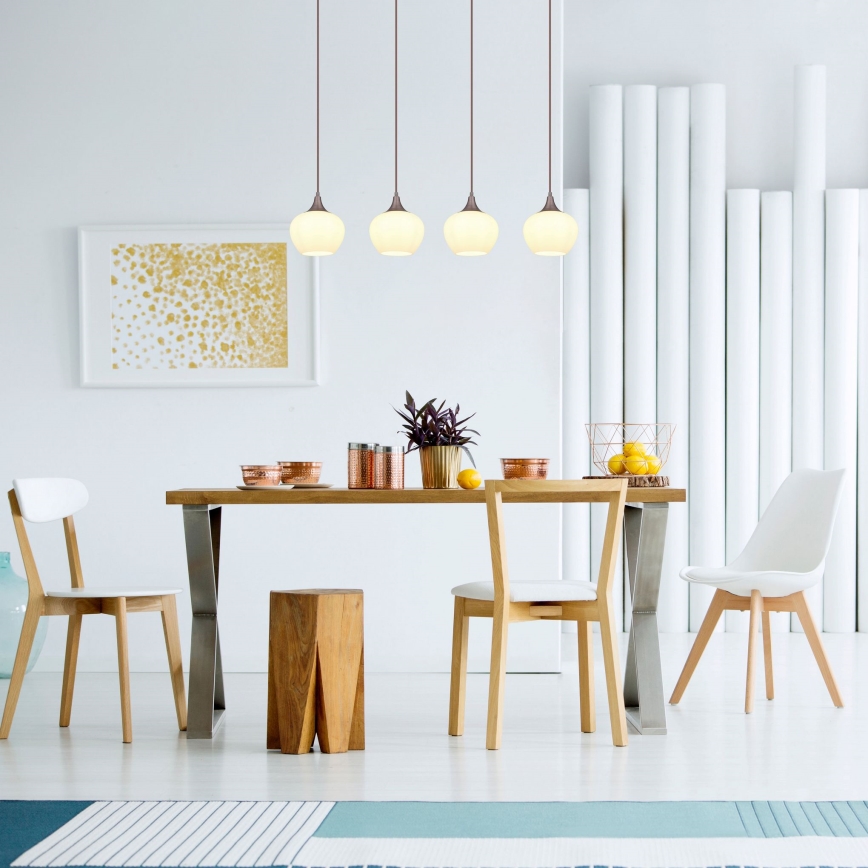 Globo - Csillár zsinóron 4xE27/40W/230V fehér/barna