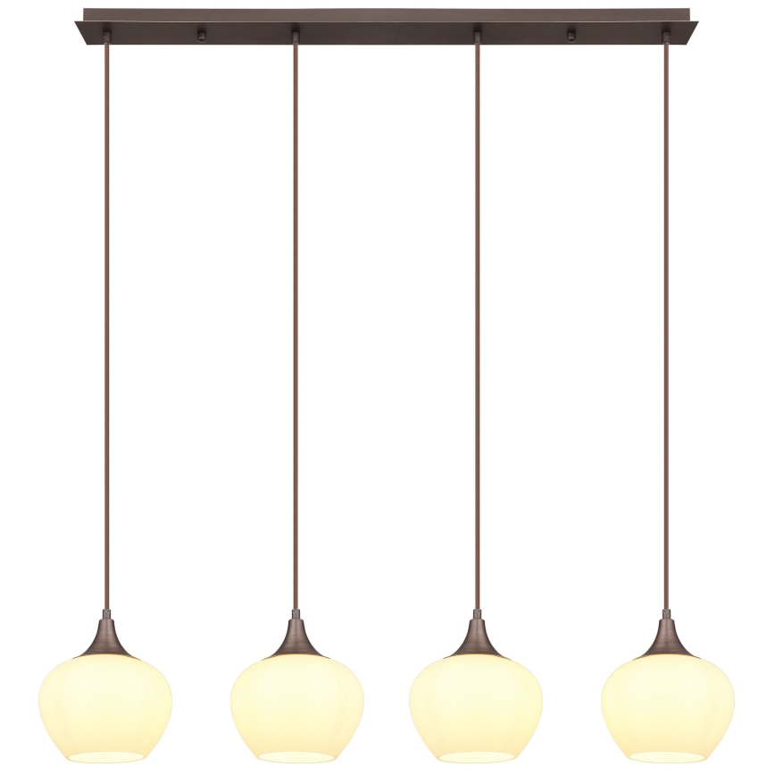 Globo - Csillár zsinóron 4xE27/40W/230V fehér/barna