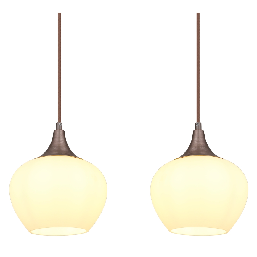 Globo - Csillár zsinóron 4xE27/40W/230V fehér/barna