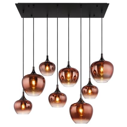 Globo - Rézszínű kábeles csillár 8xE27/40W/230V
