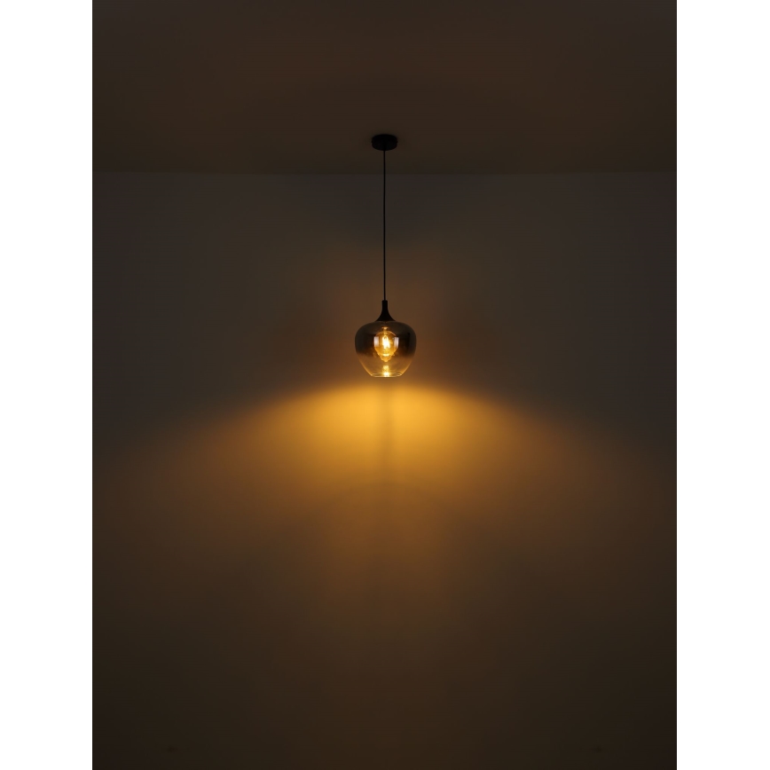 Globo - Csillár zsinóron 1xE27/60W/230V átm. 29 cm fekete