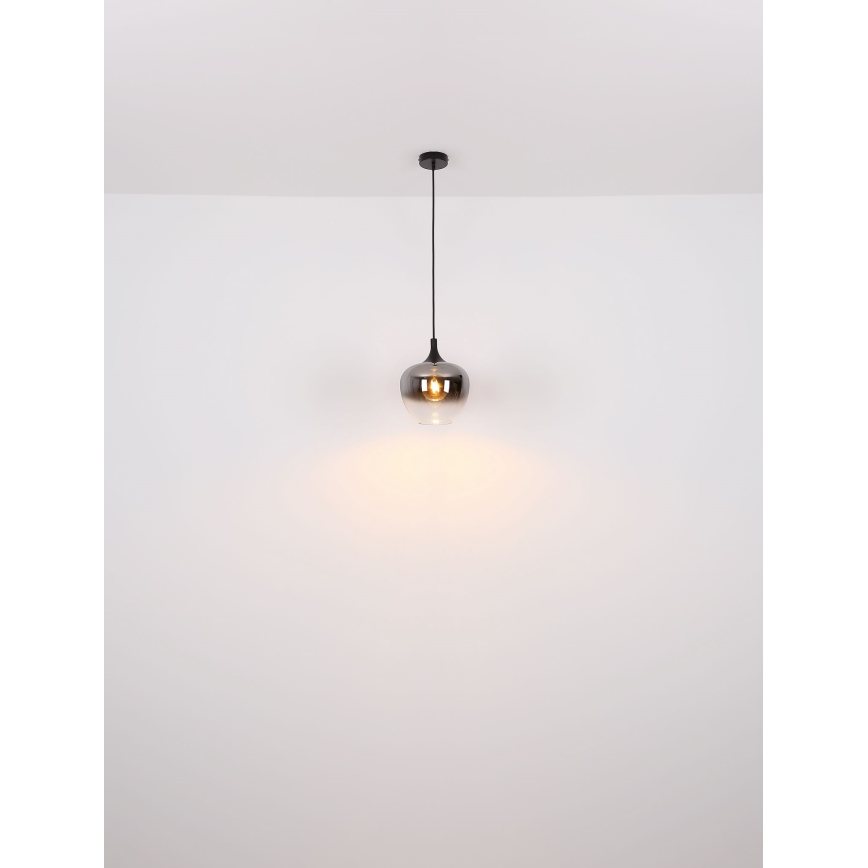 Globo - Csillár zsinóron 1xE27/60W/230V átm. 29 cm fekete