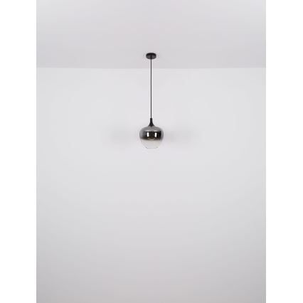 Globo - Csillár zsinóron 1xE27/60W/230V átm. 29 cm fekete