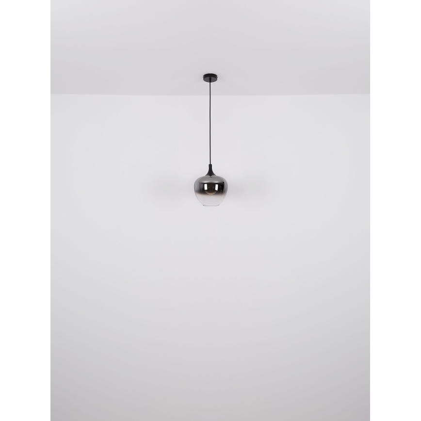 Globo - Csillár zsinóron 1xE27/60W/230V átm. 29 cm fekete