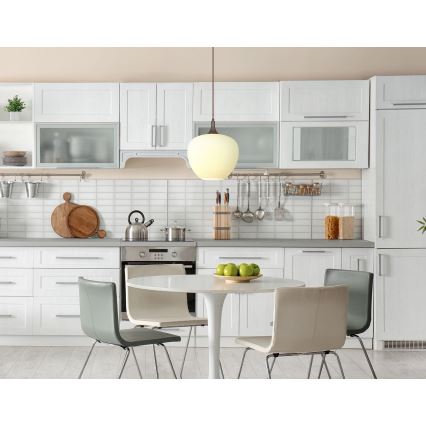 Globo - Csillár zsinóron 1xE27/60W/230V átm. 29 cm fehér/barna