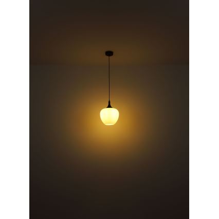 Globo - Csillár zsinóron 1xE27/60W/230V átm. 29 cm fehér/barna