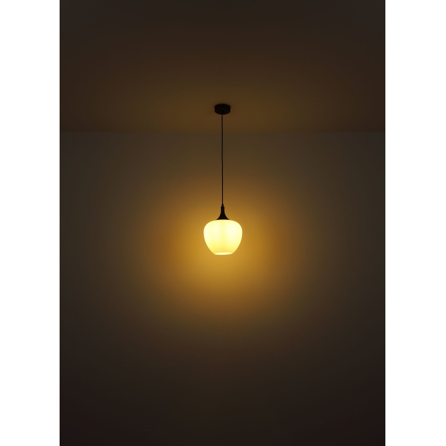 Globo - Csillár zsinóron 1xE27/60W/230V átm. 29 cm fehér/barna