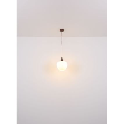 Globo - Csillár zsinóron 1xE27/60W/230V átm. 29 cm fehér/barna