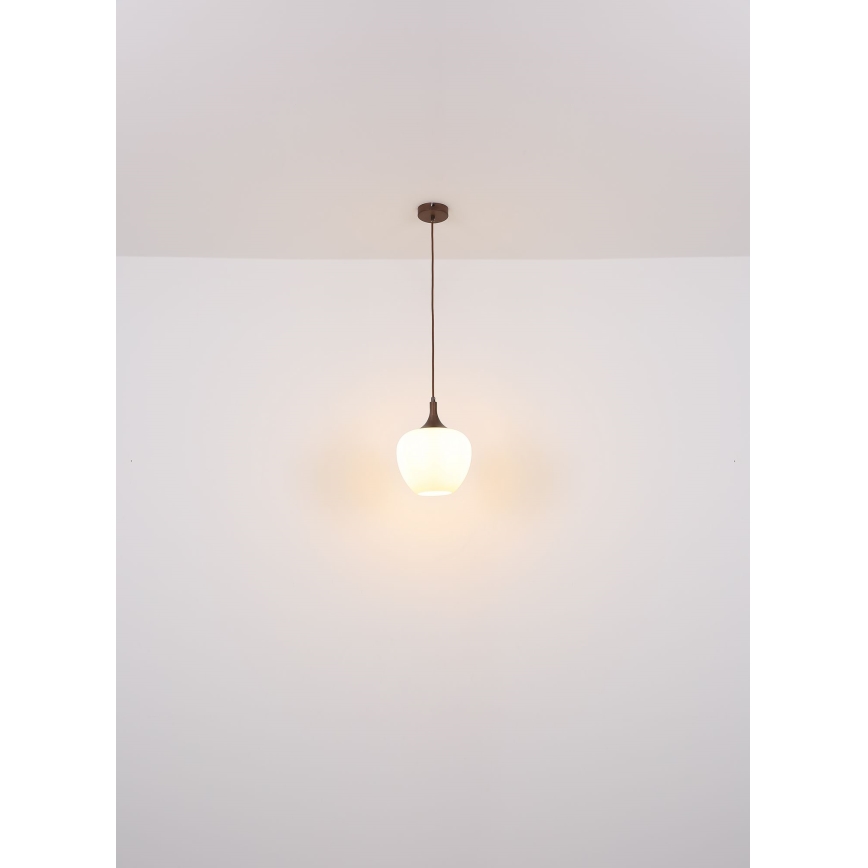 Globo - Csillár zsinóron 1xE27/60W/230V átm. 29 cm fehér/barna