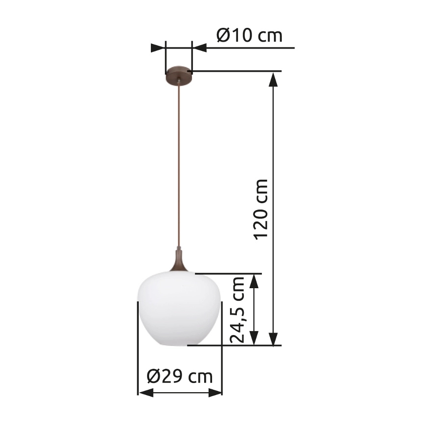 Globo - Csillár zsinóron 1xE27/60W/230V átm. 29 cm fehér/barna