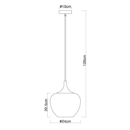 Globo - Csillár zsinóron 1xE27/60W/230V átm. 24 cm réz