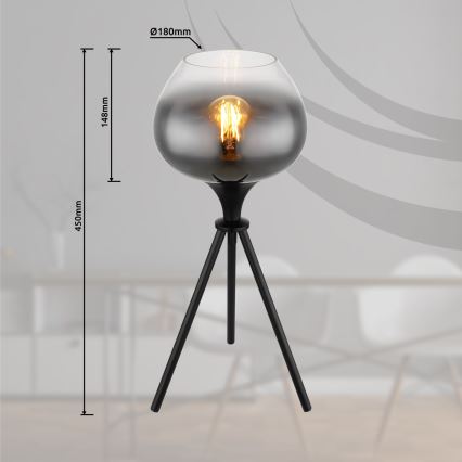 Globo - Asztali lámpa 1xE27/40W/230V fekete
