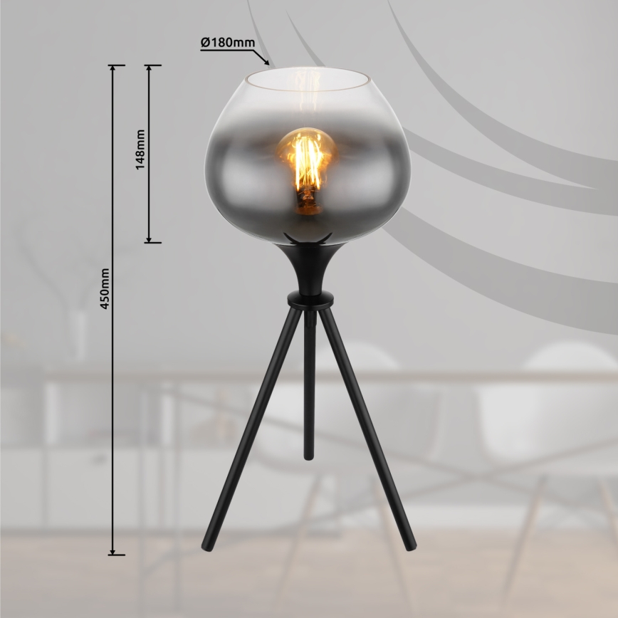 Globo - Asztali lámpa 1xE27/40W/230V fekete