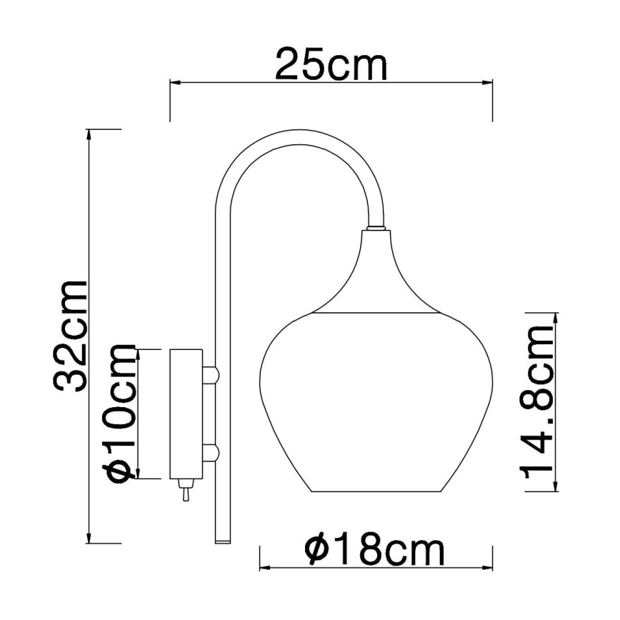 Globo - Fali lámpa 1xE27/40W/230V réz