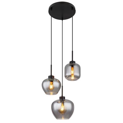Globo - Kábelcsillár 3xE27/40W/230V fekete