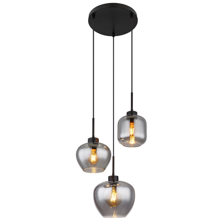 Globo - Kábelcsillár 3xE27/40W/230V fekete