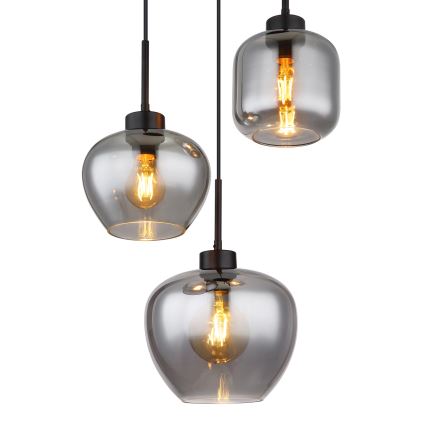 Globo - Kábelcsillár 3xE27/40W/230V fekete