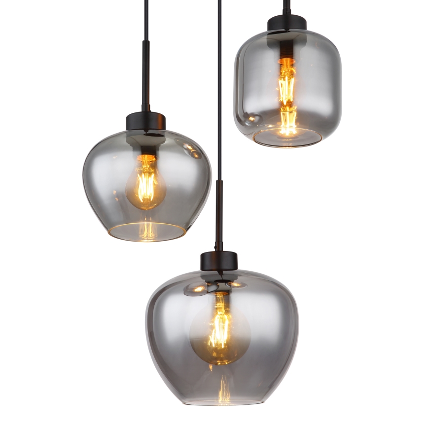 Globo - Kábelcsillár 3xE27/40W/230V fekete