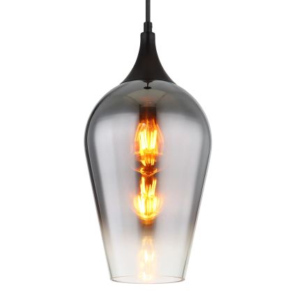 Globo - Csillár zsinóron 1xE27/60W/230V átm. 18 cm fekete