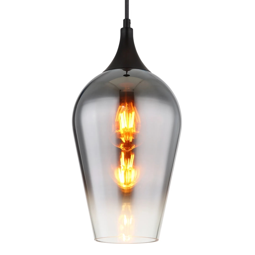 Globo - Csillár zsinóron 1xE27/60W/230V átm. 18 cm fekete