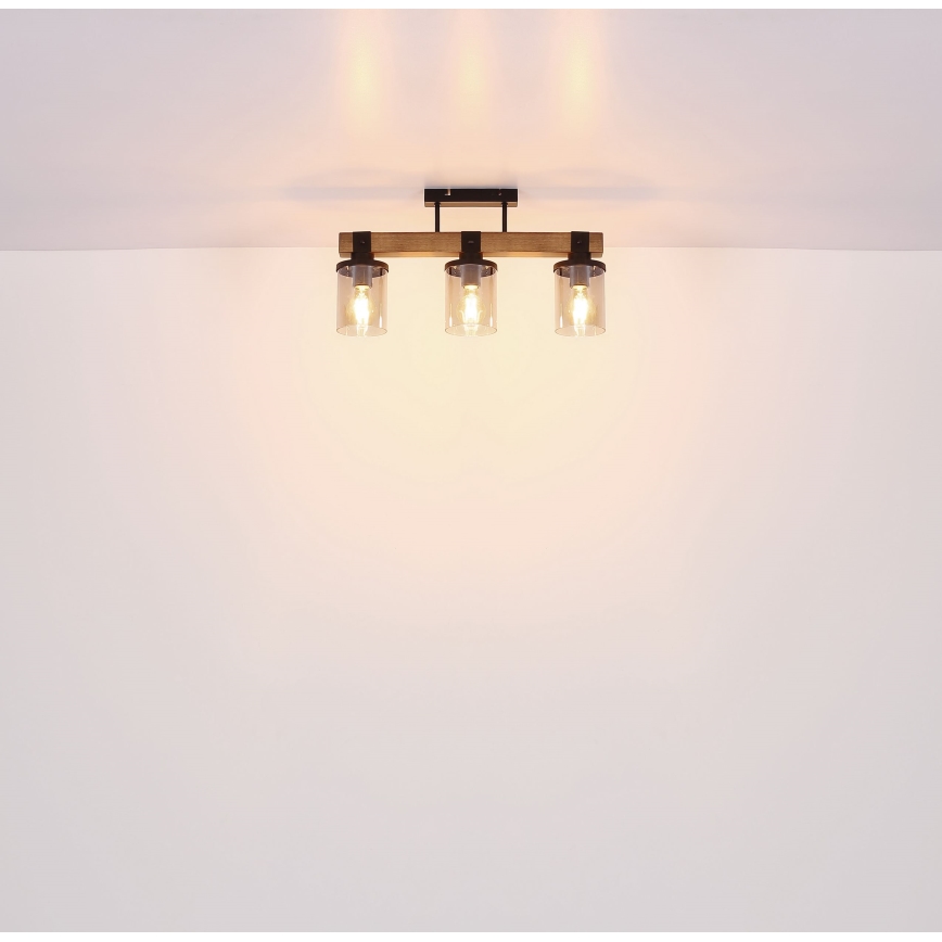 Globo -  Felületre szerelhető csillár 3xE27/60W/230V tölgy