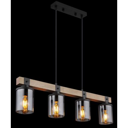 Globo - Csillár zsinóron 4xE27/60W/230V tölgy