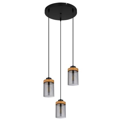 Globo - Függeszték kábelre 3xE27/40W/230V fém/fa