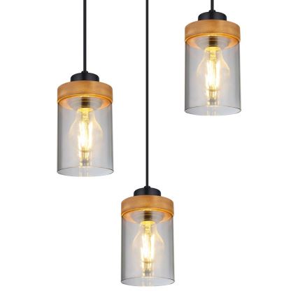 Globo - Függeszték kábelre 3xE27/40W/230V fém/fa