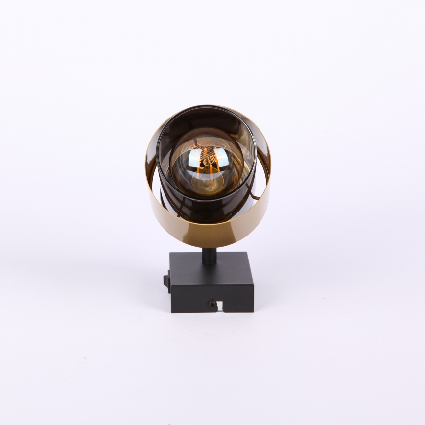 Globo - Fali spotlámpa 1xE27/40W/230V fekete/réz