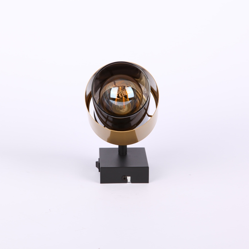 Globo - Fali spotlámpa 1xE27/40W/230V fekete/réz