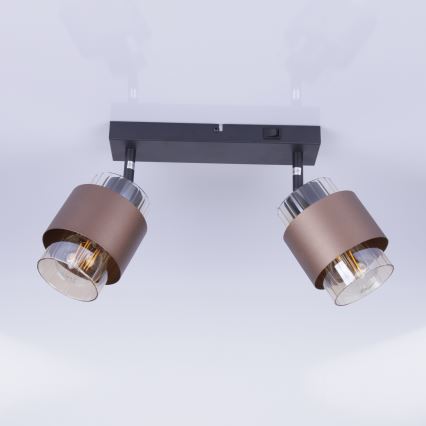 Globo - Spotlámpa 2xE27/40W/230V fekete/bronz