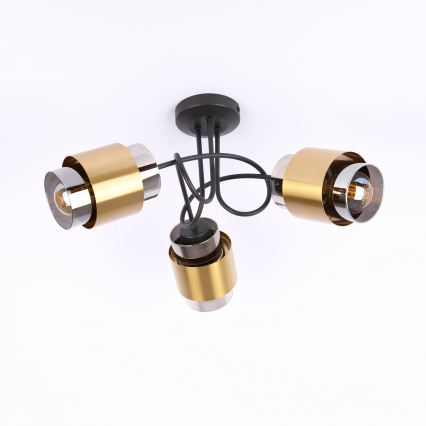 Globo - Felületre szerelhető csillár 3xE27/40W/230V fekete/réz