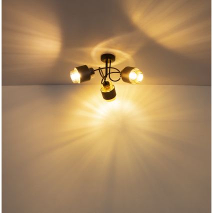 Globo - Felületre szerelhető csillár 3xE27/40W/230V fekete/bronzos
