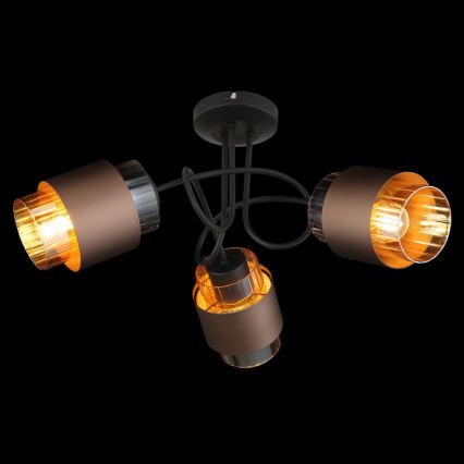 Globo - Felületre szerelhető csillár 3xE27/40W/230V fekete/bronzos