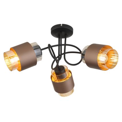 Globo - Felületre szerelhető csillár 3xE27/40W/230V fekete/bronzos