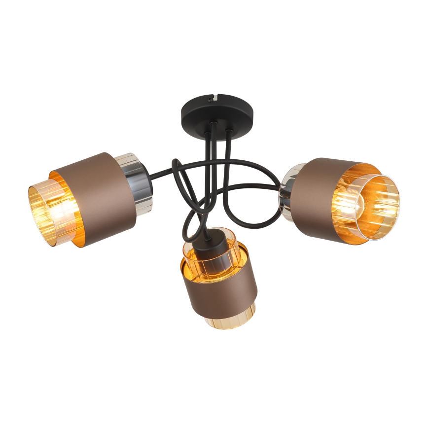 Globo - Felületre szerelhető csillár 3xE27/40W/230V fekete/bronzos