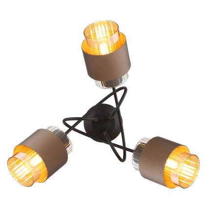Globo - Felületre szerelhető csillár 3xE27/40W/230V fekete/bronzos