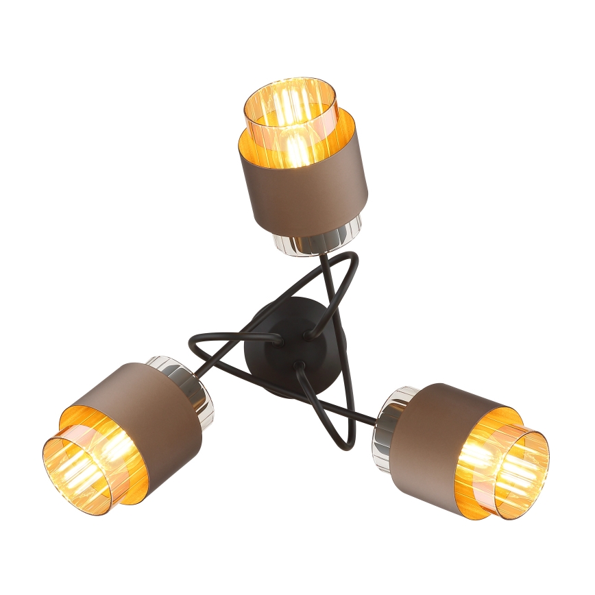 Globo - Felületre szerelhető csillár 3xE27/40W/230V fekete/bronzos