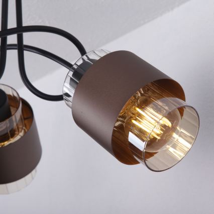 Globo - Felületre szerelhető csillár 3xE27/40W/230V fekete/bronzos