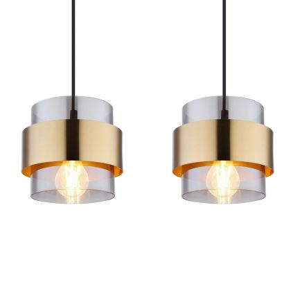 Globo - Függeszték kábelre 4xE27/60W/230V fekete/sárgaréz