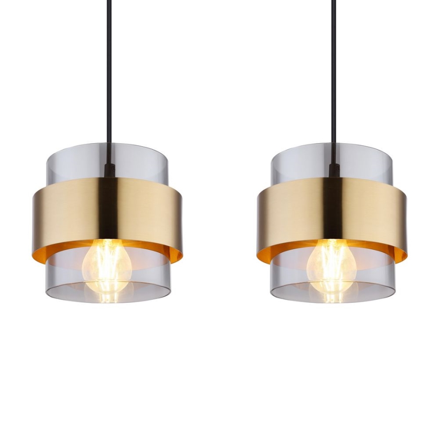 Globo - Függeszték kábelre 4xE27/60W/230V fekete/sárgaréz