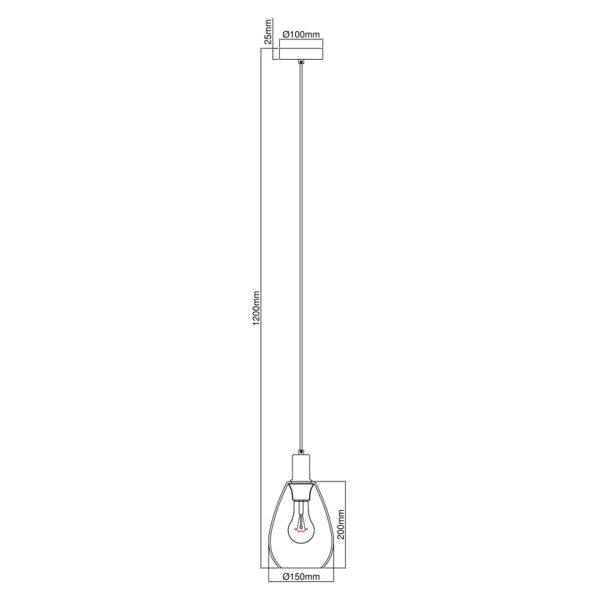 Globo - Csillár zsinóron 1xE27/40W/230V sárgaréz