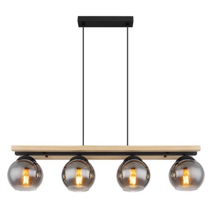 Globo - Csillár zsinóron 4xE27/25W/230V fenyő