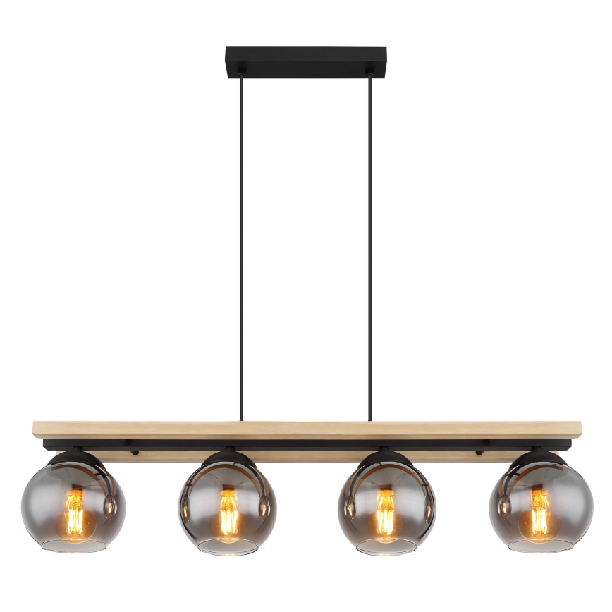 Globo - Csillár zsinóron 4xE27/25W/230V fenyő