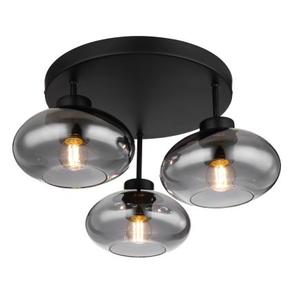 Globo - Felületre szerelt csillár 3xE27ILLU/40W/230V fekete