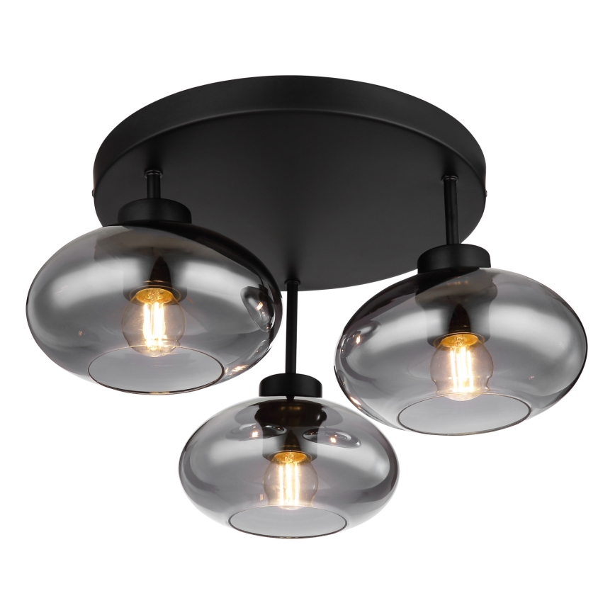 Globo - Felületre szerelt csillár 3xE27ILLU/40W/230V fekete