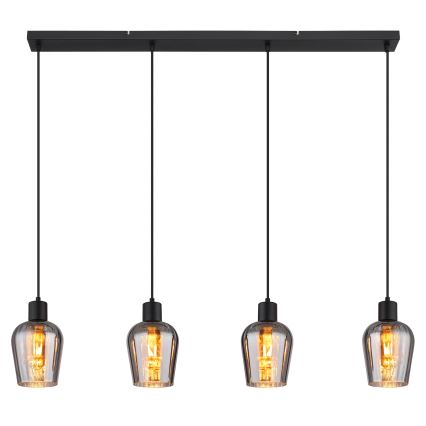 Globo - Csillár zsinóron 4xE27/40W/230V fekete