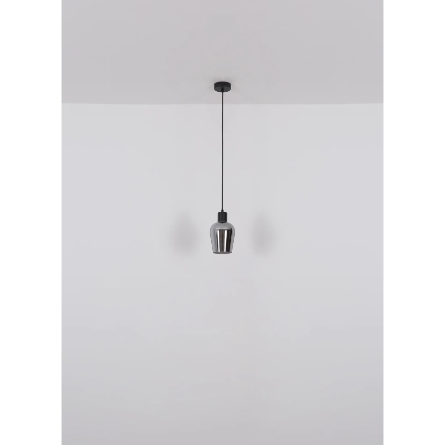 Globo - Csillár zsinóron 1xE27/40W/230V átm. 13,5 cm fekete