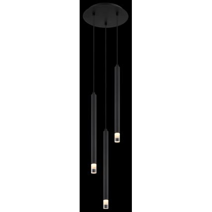 Globo - Csillár zsinóron 3xG9/4W/230V átm. 24 cm fekete