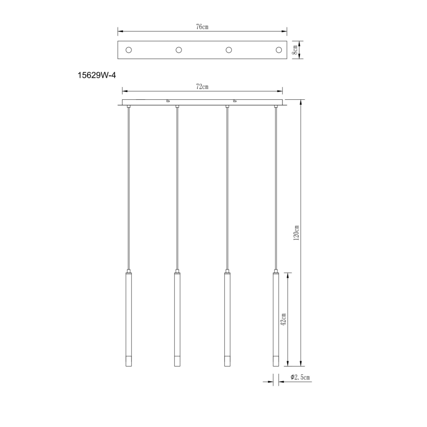 Globo - Csillár zsinóron 4xG9/4W/230V